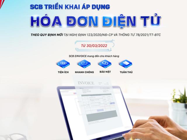 SCB chuyển đổi áp dụng hóa đơn điện tử theo Nghị định 123/2020/NĐ-CP