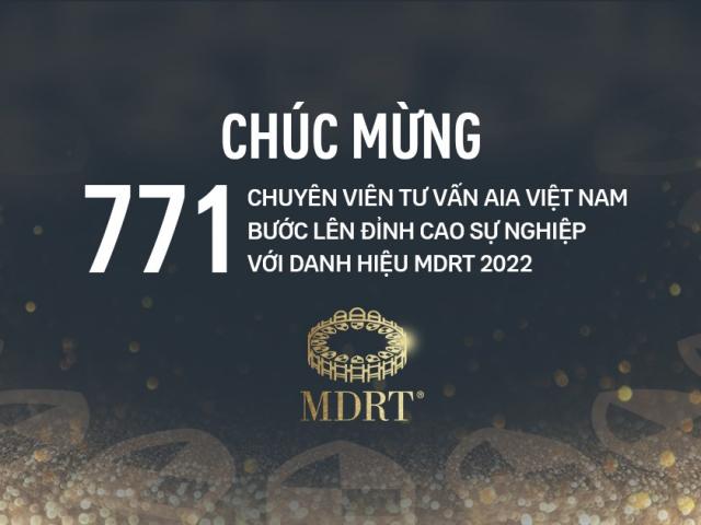 AIA Việt Nam vinh danh 771 gương mặt MDRT 2022 tiêu biểu