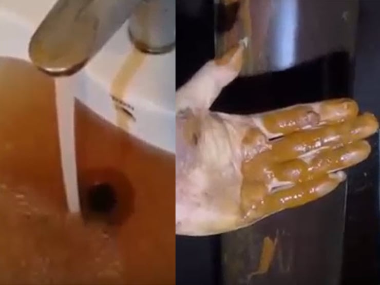 Kinh hãi nước sinh hoạt đen như nước cống ở chung cư Hà Nội
