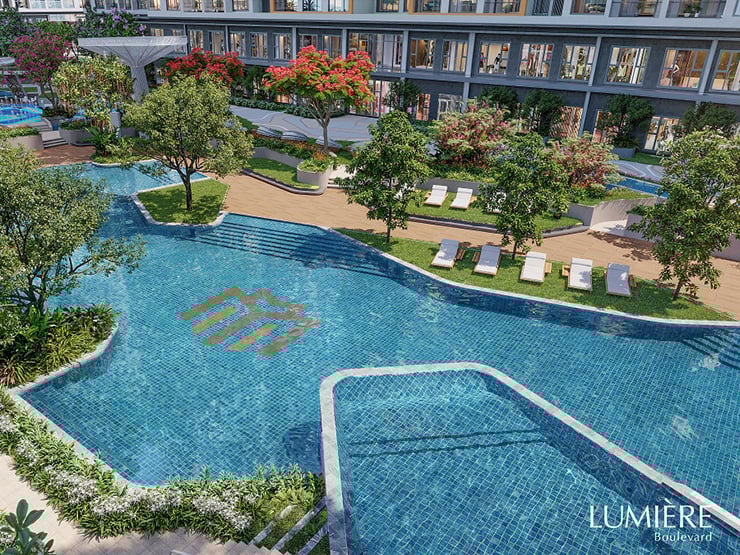 Công nghệ xử lý nước không dùng hoá chất ở hồ bơi phi thuyền LUMIÈRE Boulevard