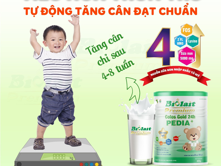 Biolait Premium Colos Gold 24H PEDIA +: Chứa đựng những đại dưỡng chất giúp trẻ phát triển đạt chuẩn