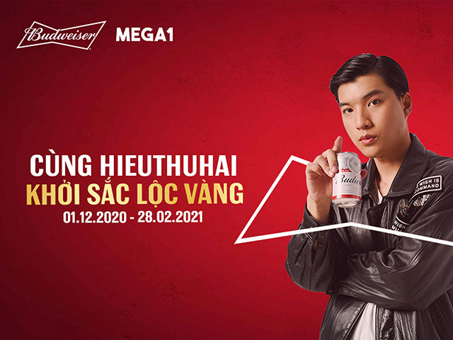 Rapper “triệu view” HIEUTHUHAI cháy hết mình cùng Budweiser và Mega1, cuộc chiến tranh ngôi vị “Vua lộc vàng” chính thức bắt đầu
