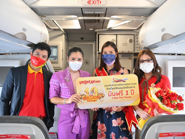 Vietjet khôi phục thêm hai đường bay và đạt mốc vận chuyển 10 triệu hành khách tại Thái Lan